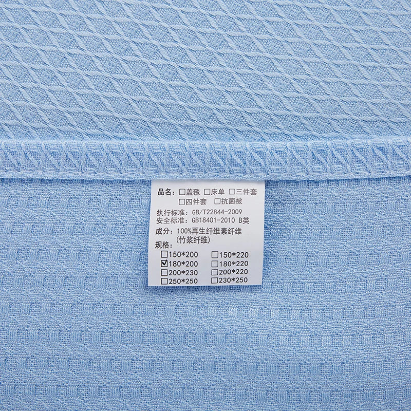 Afralia™ Bamboo Fiber Summer Quilt - Lightweight & Breathable Diamond Grid Blanket