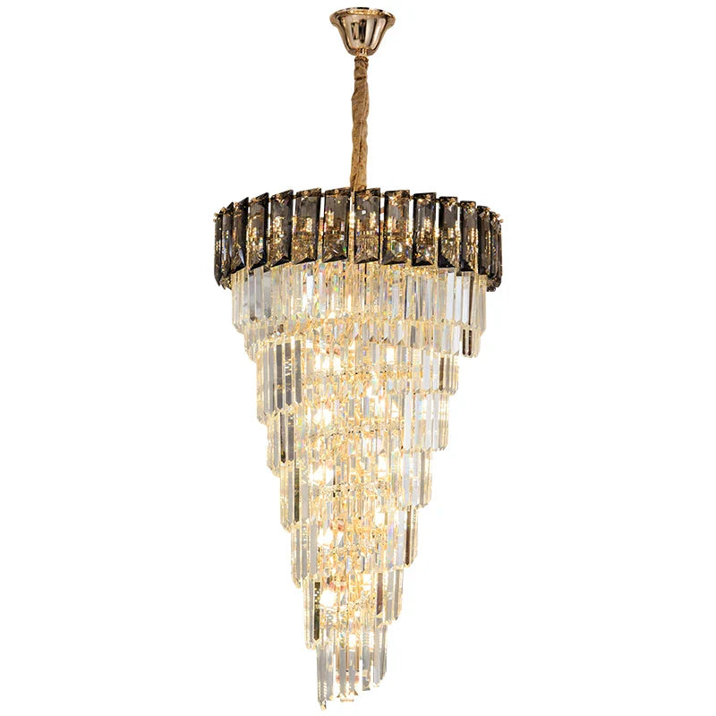 Afralia™ Amber Crystal Chandelier for Living Room in French Light Luxury Style