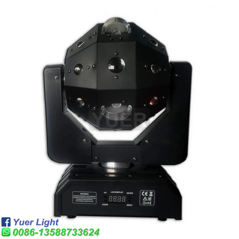 Afralia™ LED Moving Head Ball Laser Strobe Light - 4 in 1 Infinite Rotation Disco DJ Beam