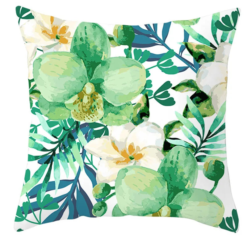 Tropical Leaves Decorative Pillow Cover by Afralia™