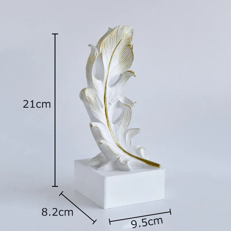 Afralia™ Phoenix Feather Resin Sculpture Desk Ornament for Aesthetic Room Decor