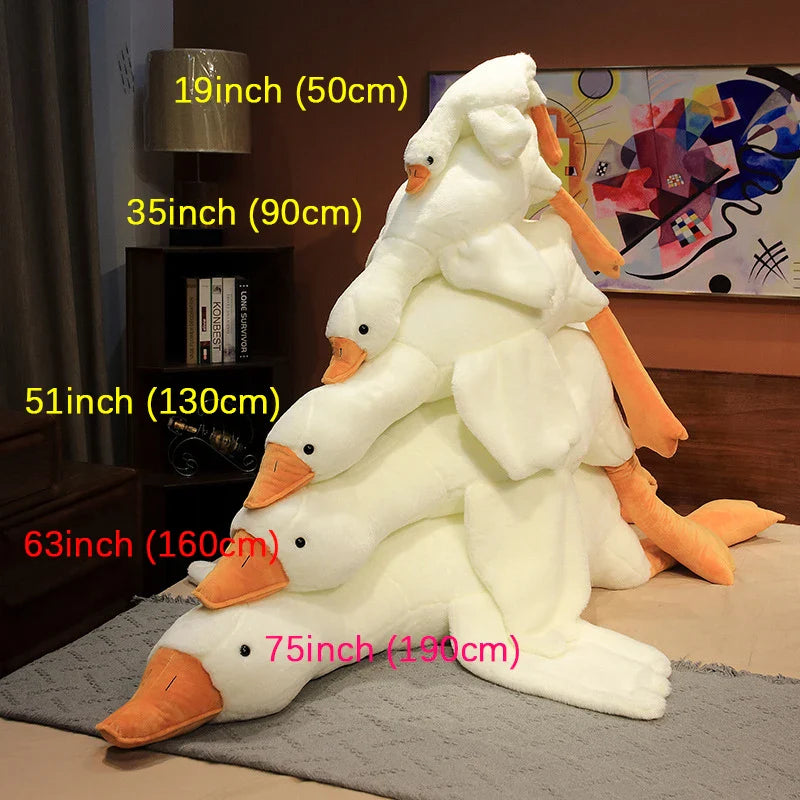 Afralia™ White Goose Body Pillow: Soft & Comfortable Plush Gift for Girlfriend, Schoolmate, or Children