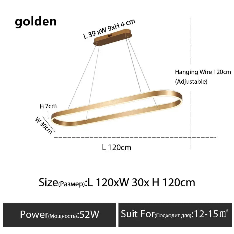 Afralia™ Modern Dimmable Ring Pendant Lamps for Kitchen Office Dining Room Lighting