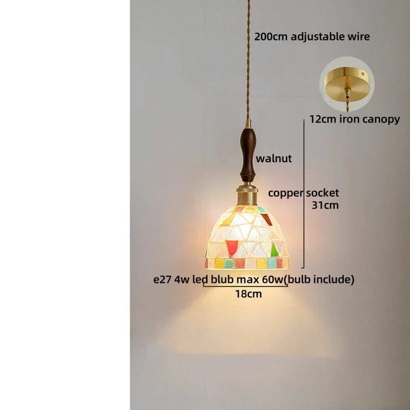 Afralia™ Colorful Glass Shell LED Pendant Lamp for Living & Dining Room