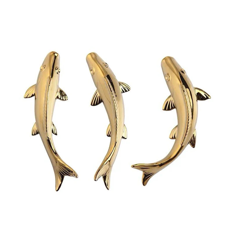 Afralia™ Ceramic Goldfish Lotus Leaf Wall Decoration Set