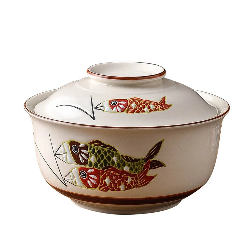 Afralia™ Ceramic Ramen Bowl Set