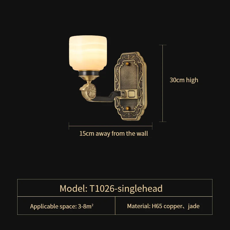 Afralia™ Copper Jade Duplex Chandelier: Chinese Villa Hall Lighting for Hotel Lobby & Living Room