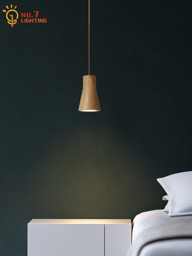 Afralia™ Wooden Pendant Lights LED E27 Minimalist Design for Kitchen, Dining Room, Bar
