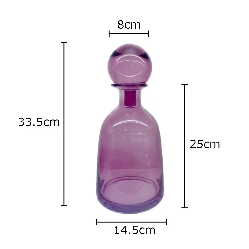 Afralia™ Amber Glass Vase Hydroponics Desk Decoration Modern Home Decor