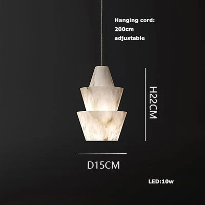Afralia™ Luxe Gold LED Chandelier with Marble Pearl & Alabaster for Foyer Staircase Lighting