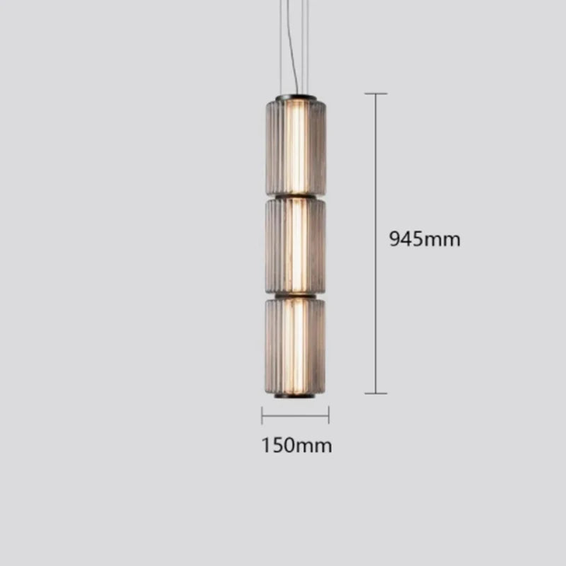 Afralia™ Smoke Grey Glass LED Pendant Light for Dining and Living Room Decor