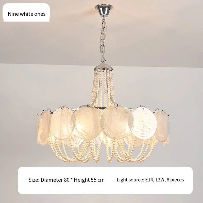 Afralia™ Pink Glass Pearl Chandelier: Modern Pendant Light for Living Room & Bedroom