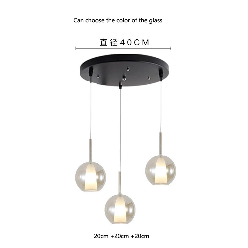 Afralia™ Designer Glass Chandelier Pendant Light for Dining Room Kitchen Loft Home Decor