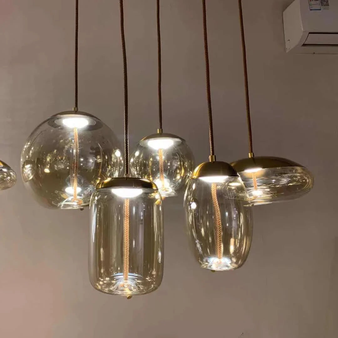 Afralia™ Scandinavian Glass Pendant Lights Knot Design Hanging Lamp Fixtures