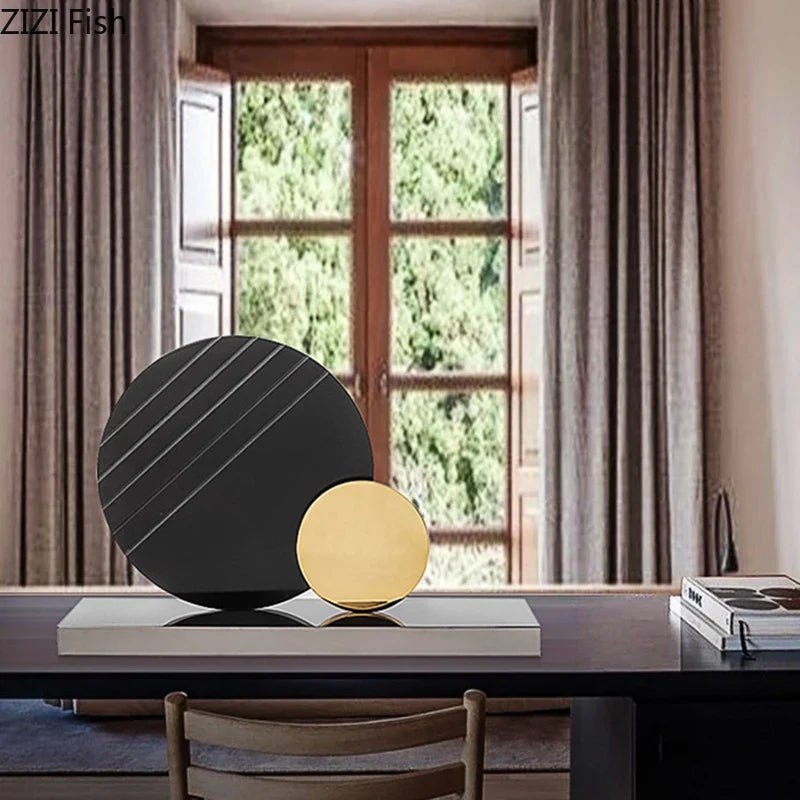 Geometric Circular Ring Desk Decoration by Afralia™