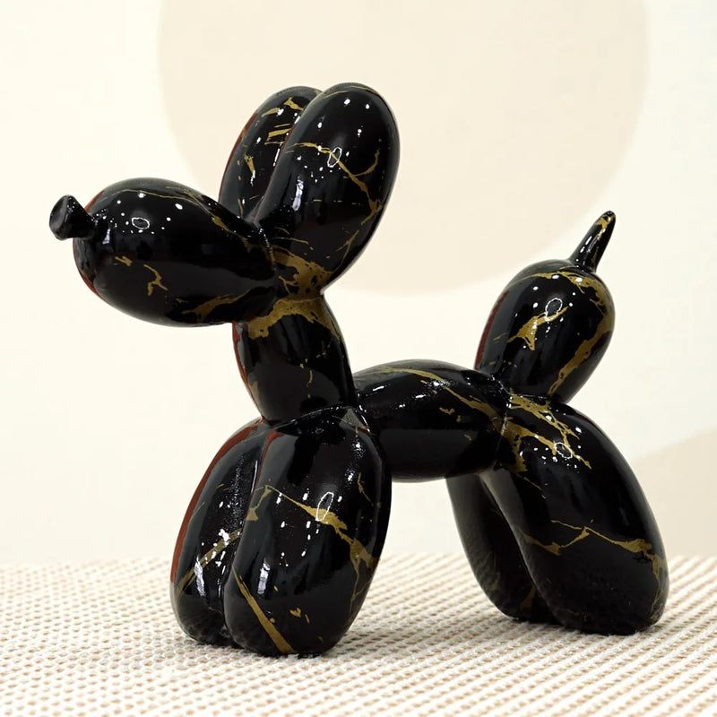 Afralia™ Balloon Dog Sculpture Modern Decor Black White Pink Room Figurines