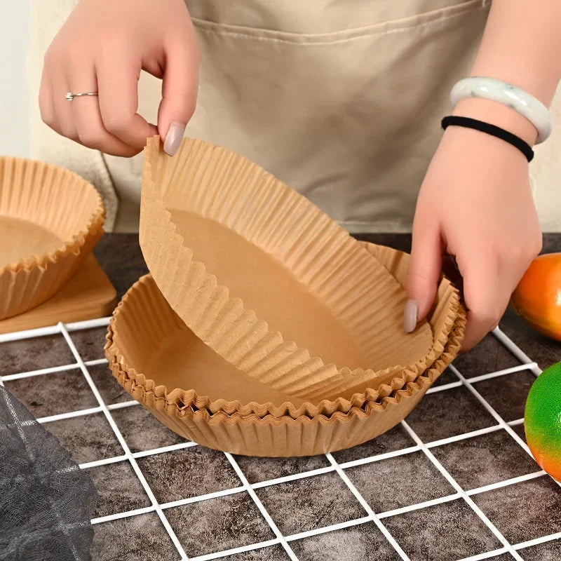 Afralia™ Air Fryer Paper Liner: Non-Stick Round Baking Mat, 50PCS