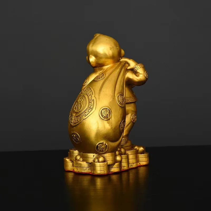 Afralia™ Metal Monkey Zodiac Ornament - Chinese Style Home Decor & Feng Shui Accessory