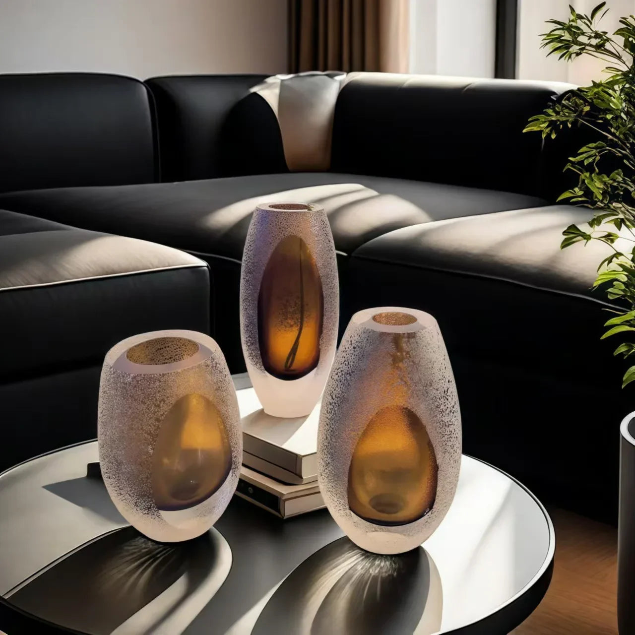 Afralia™ Frosted Glass Vase Home Decoration Floral Arrangement Hydroponics Terrarium Jar