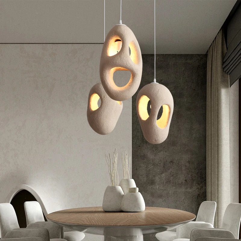 Afralia™ Nordic Wabi Sabi Chandelier Dining Table Bar Bedroom Lighting Fixtures