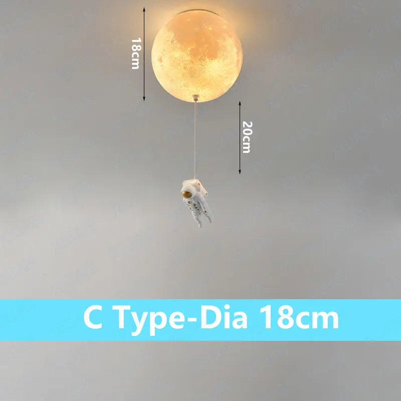 Afralia™ Astronaut Globe Ceiling Light for Kids Room - 18cm/20cm/25cm