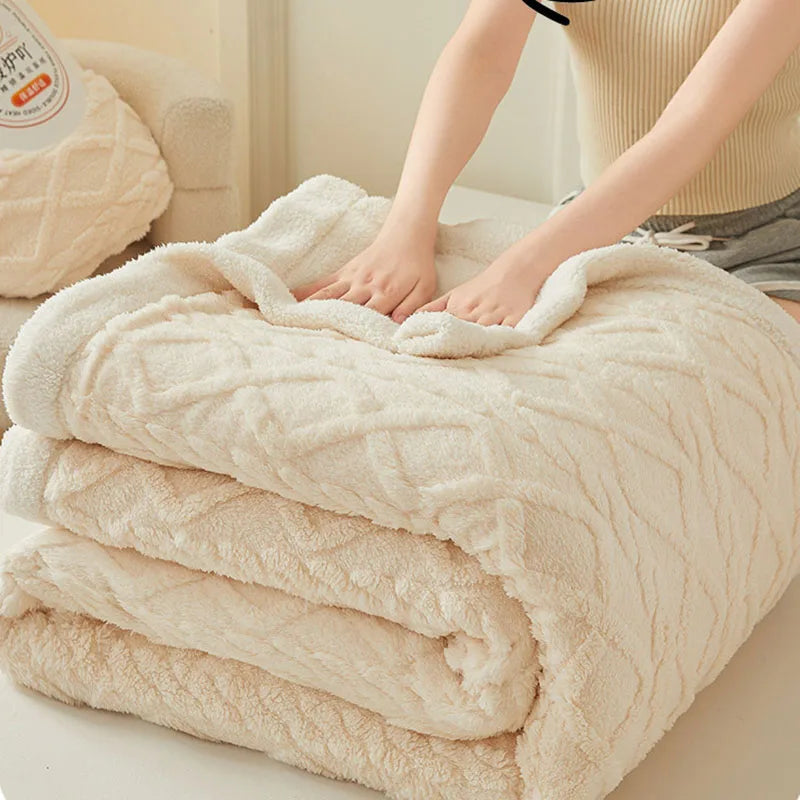 Afralia™ Plush Taffeta Jacquard Blanket | Multi Functional Soft Bedspreads for Bedrooms