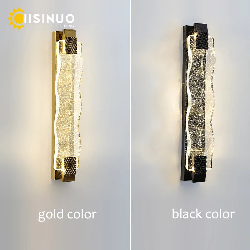 Afralia™ Crystal LED Wall Sconce: Luxury Gold Light Fixture for Home Decor
