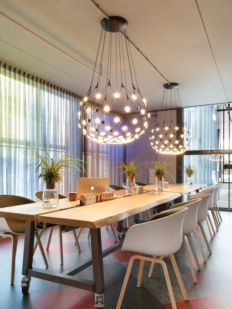 Afralia™ Mesh Ceiling Chandelier: Industrial Living Room Pendant Light for Home Decor