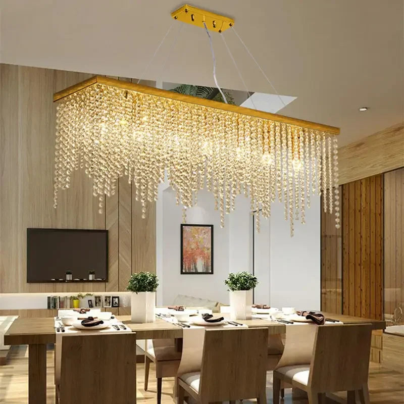 Afralia™ Bar Crystal Chandelier | Modern Dining Room Light Fixtures