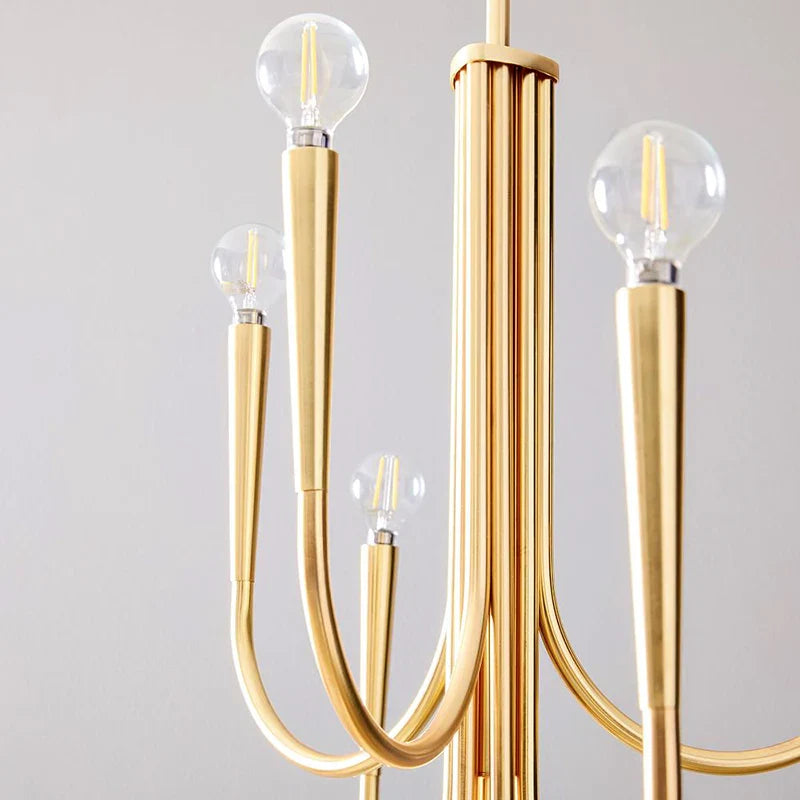 Afralia™ Nordic Gold Ceiling Chandelier for Living Room Bedroom Attic Luminaires