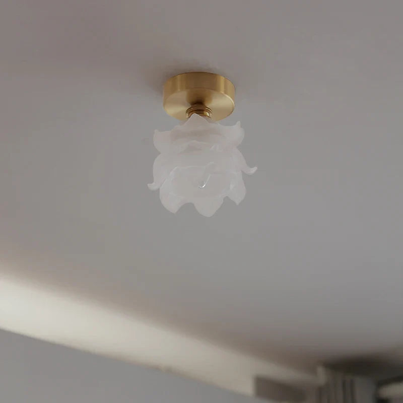 Afralia™ Modern Glass Copper LED Ceiling Light Chandelier for Home, Living Room, Kitchen