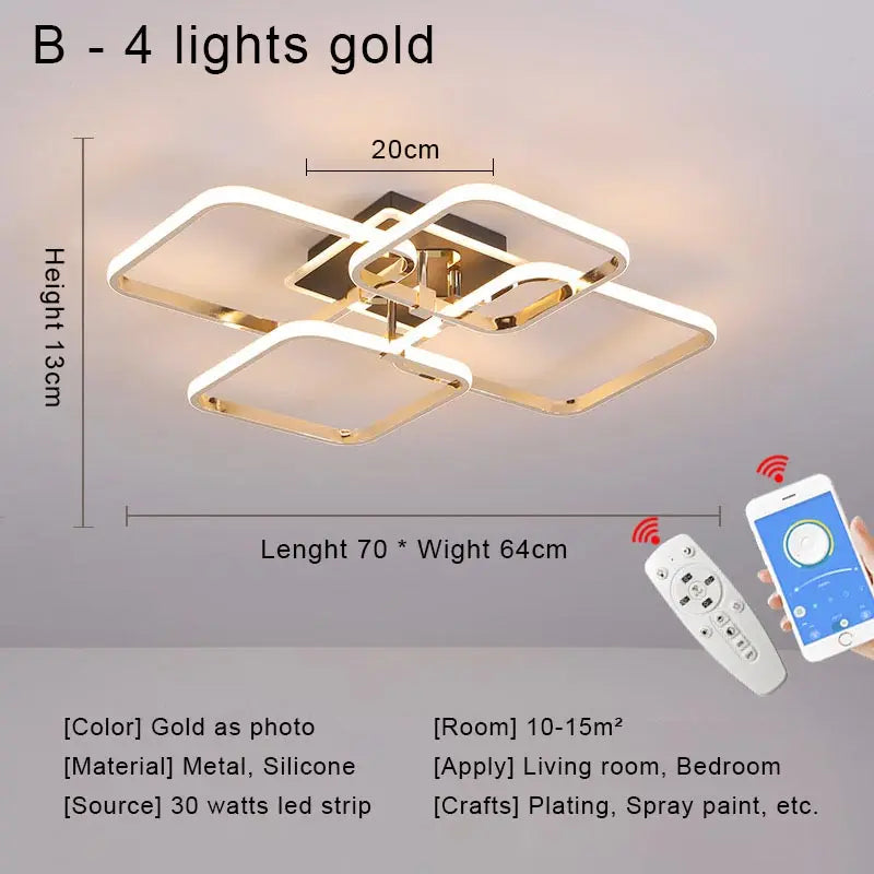 Afralia™ Modern Chrome Ceiling Chandelier LED Light Fixture with Remote Control for Home Decor