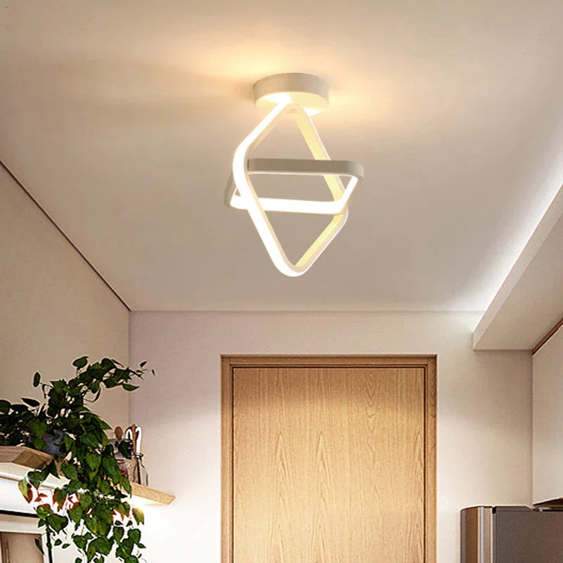 Afralia™ Modern 2-Ring LED Ceiling Light for Hallways, Offices, and Balconies