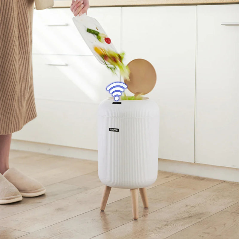 Afralia™ 10L Luxury Sensor Trash Can for Smart Home - Ideal for Kitchen, Bathroom, Living Room