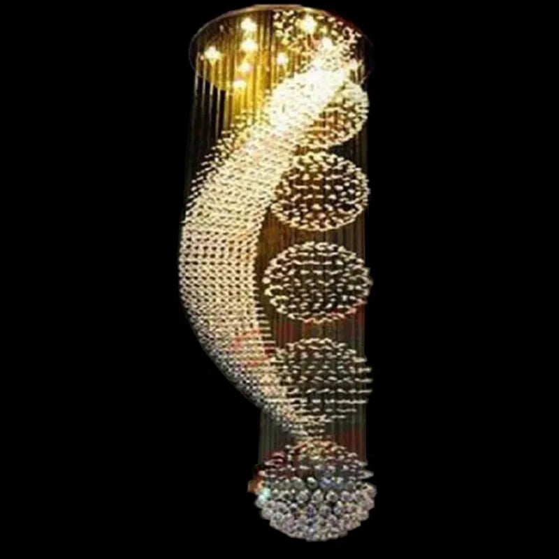 Modern Crystal Chandelier LED Lights Elegant Design for Hotel Villa Hall - Afralia™ Manggic