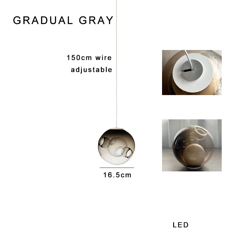 Afralia™ Clear Glass Pendant Light Dimmable LED Luxury Hanging Lamp