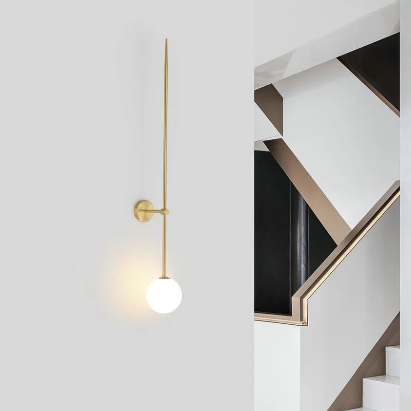 Afralia™ Glass Ball LED Wall Lights for Home Living Room Bedroom Bar Stairs Lighting