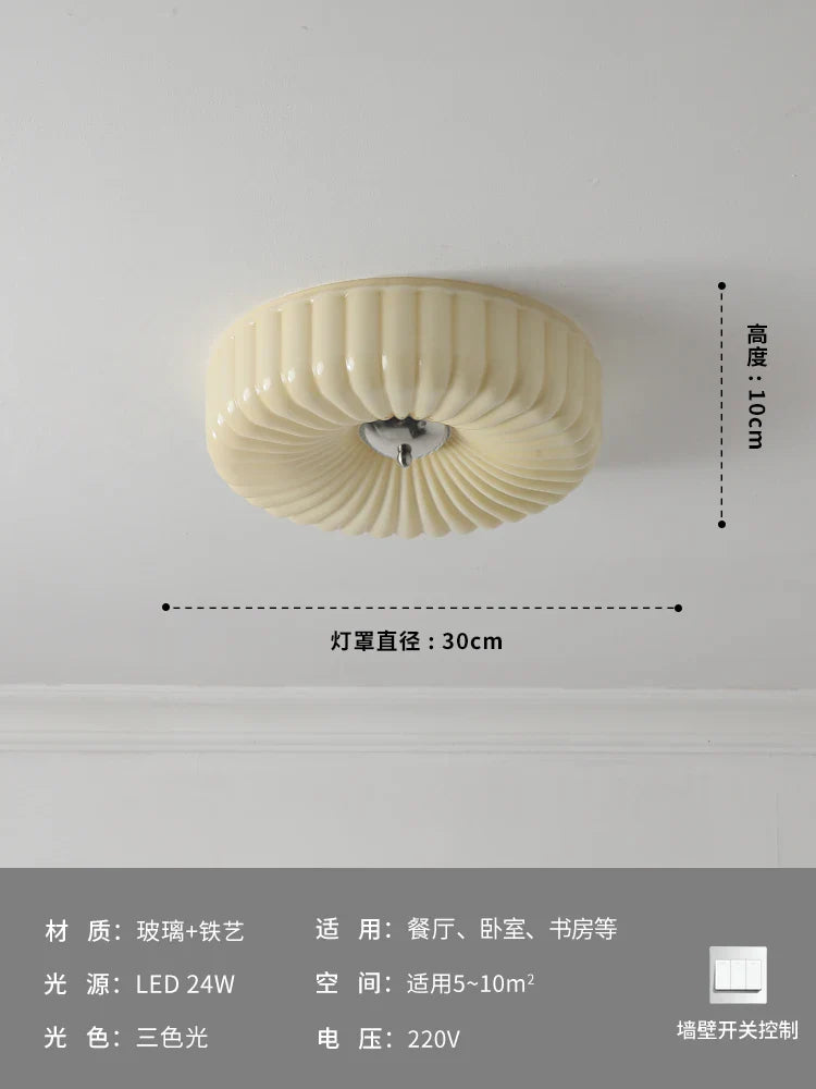 Afralia™ Cream Glass Wind Ceiling Light Vintage Design Medieval Hanging Lamp