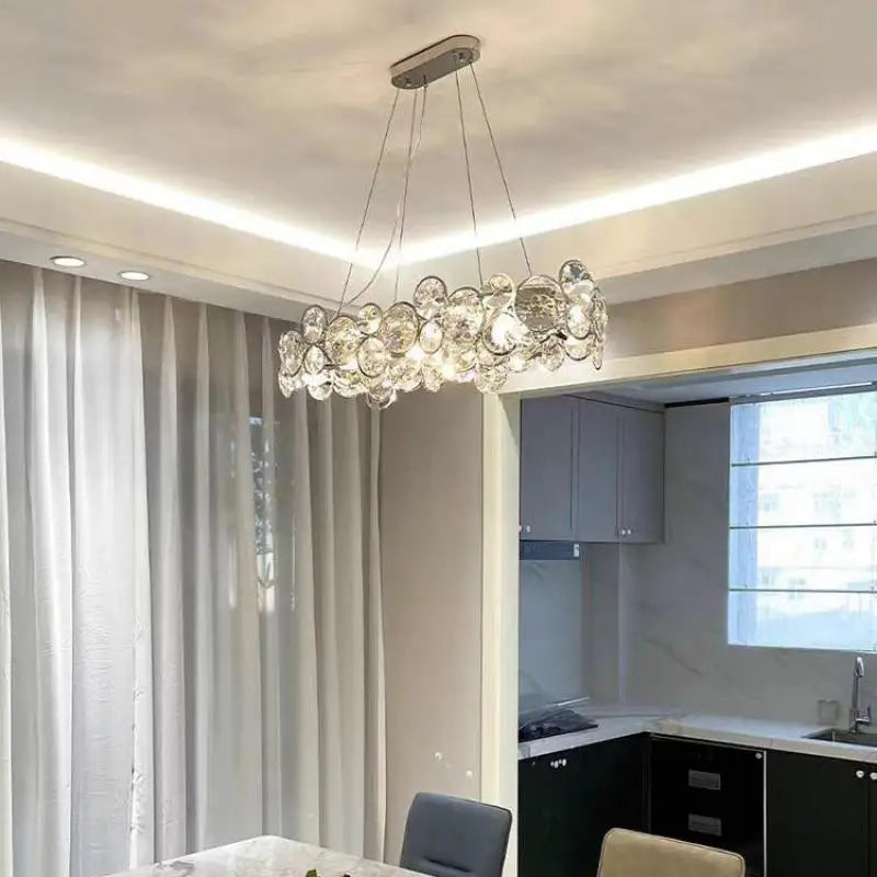 Afralia™ Luxury Crystal Bubble Ceiling Chandelier for Living Room Bedroom Decor