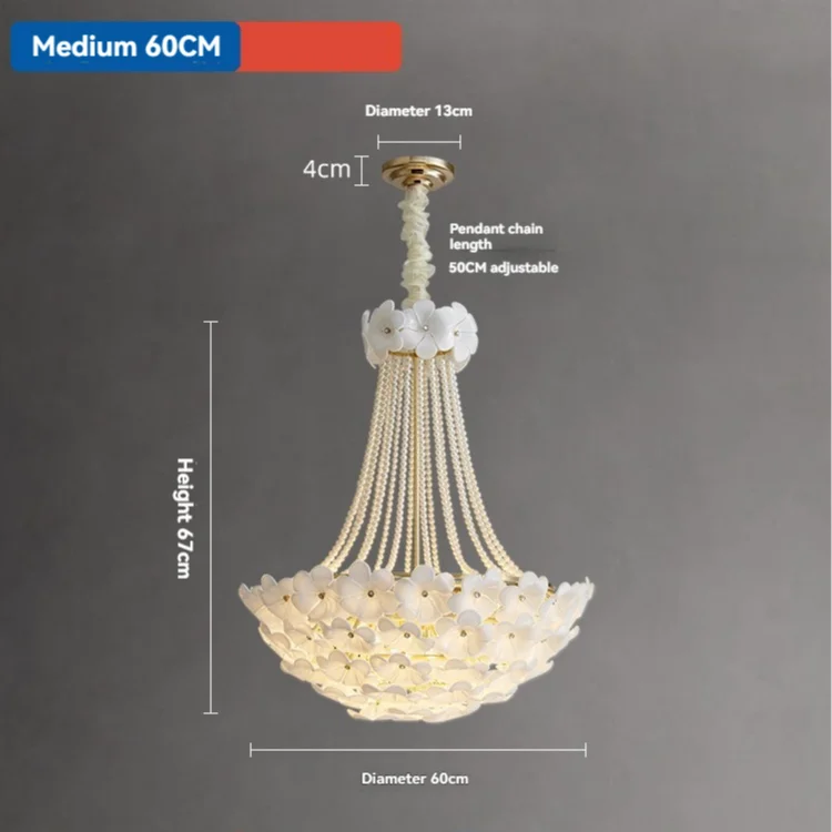 Afralia™ Glass Petal Pearl Ceiling Pendant Light