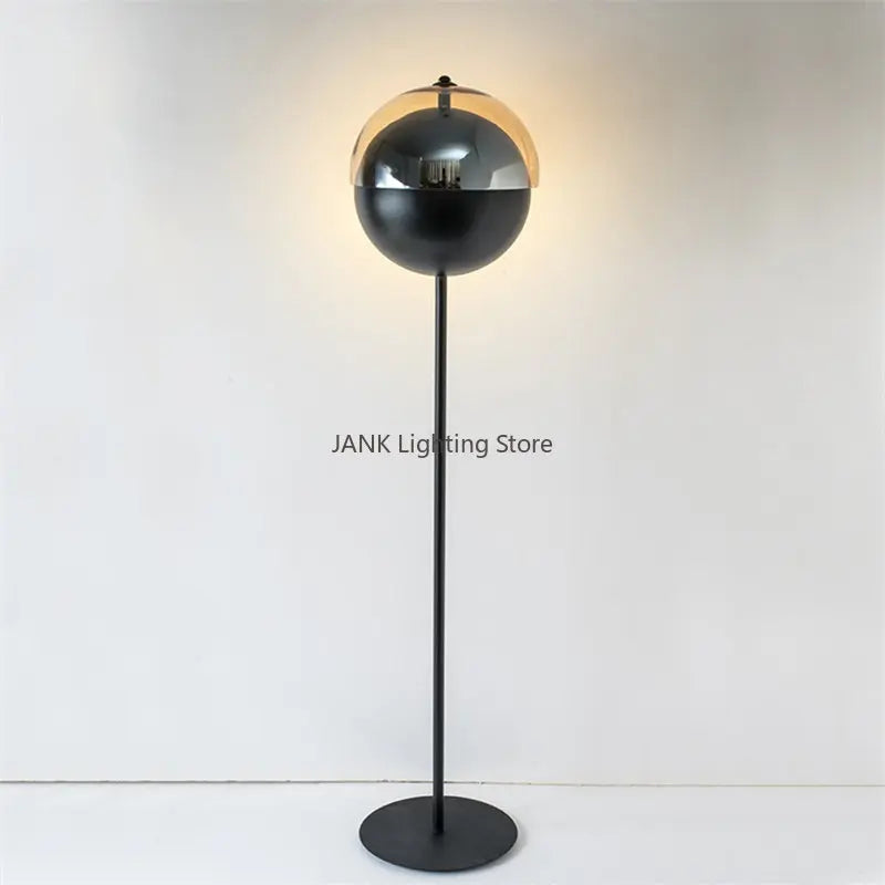 Afralia™ Glass Hemisphere LED Floor Lamp for Bedroom Living Room, High-end Decor Lighting