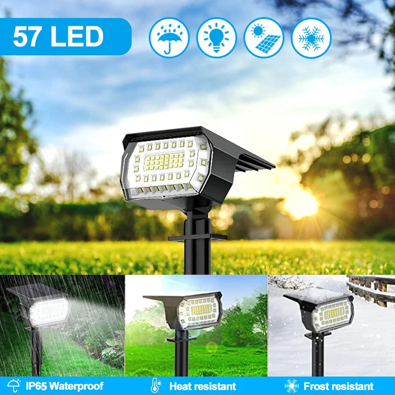 Afralia™ Solar Landscape Spotlights 2pcs 3 Modes Waterproof Outdoor Lights for Garden, Yard, Porch