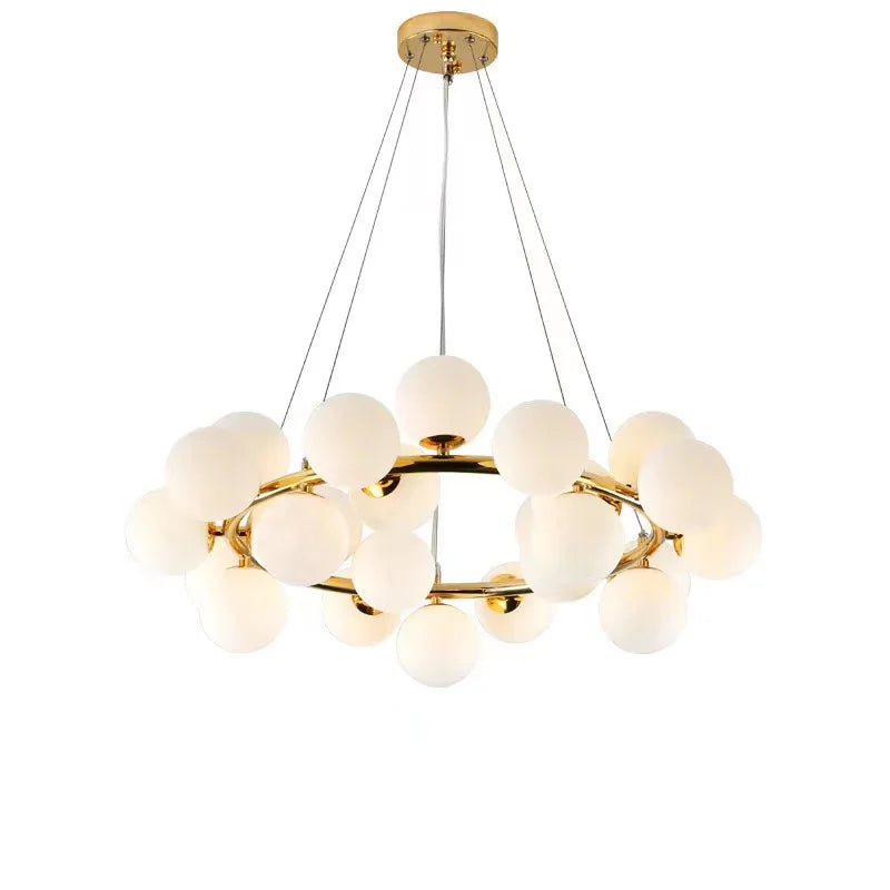 Afralia™ Glass Ball Ceiling Chandelier for Dining and Living Room Decor