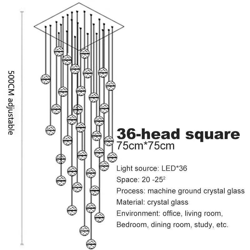 Afralia™ Crystal Ball LED Chandelier for Modern Living Room & Bedroom décor