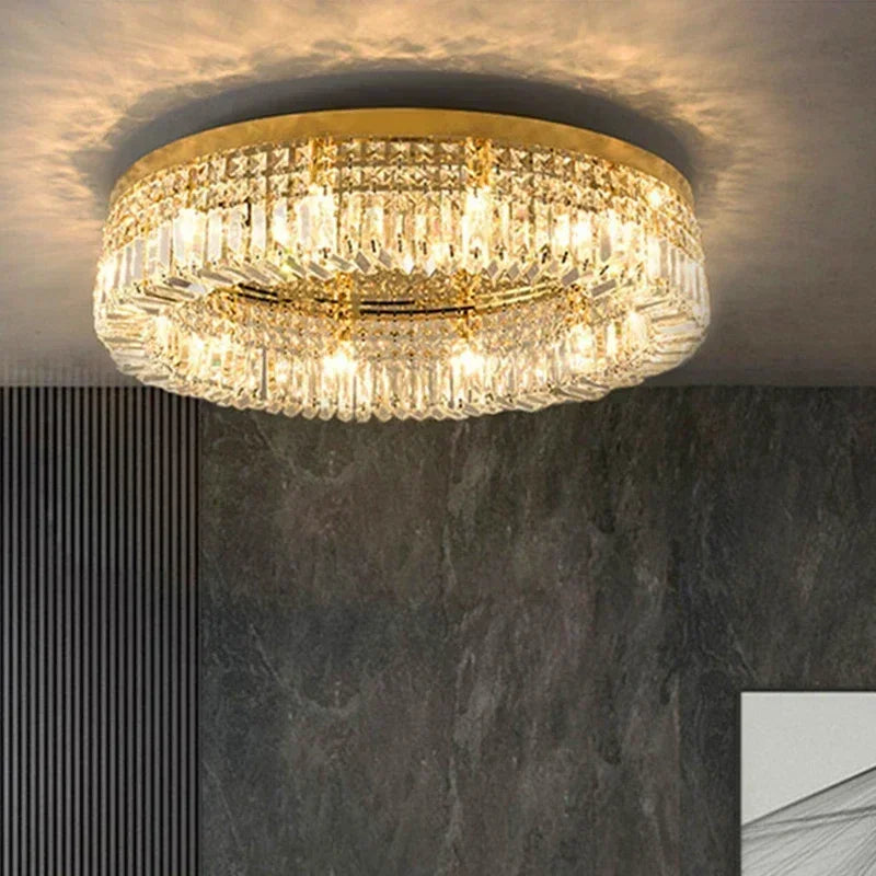 Afralia™ Gold Crystal Pendant Chandelier for Modern Dining Room Lighting