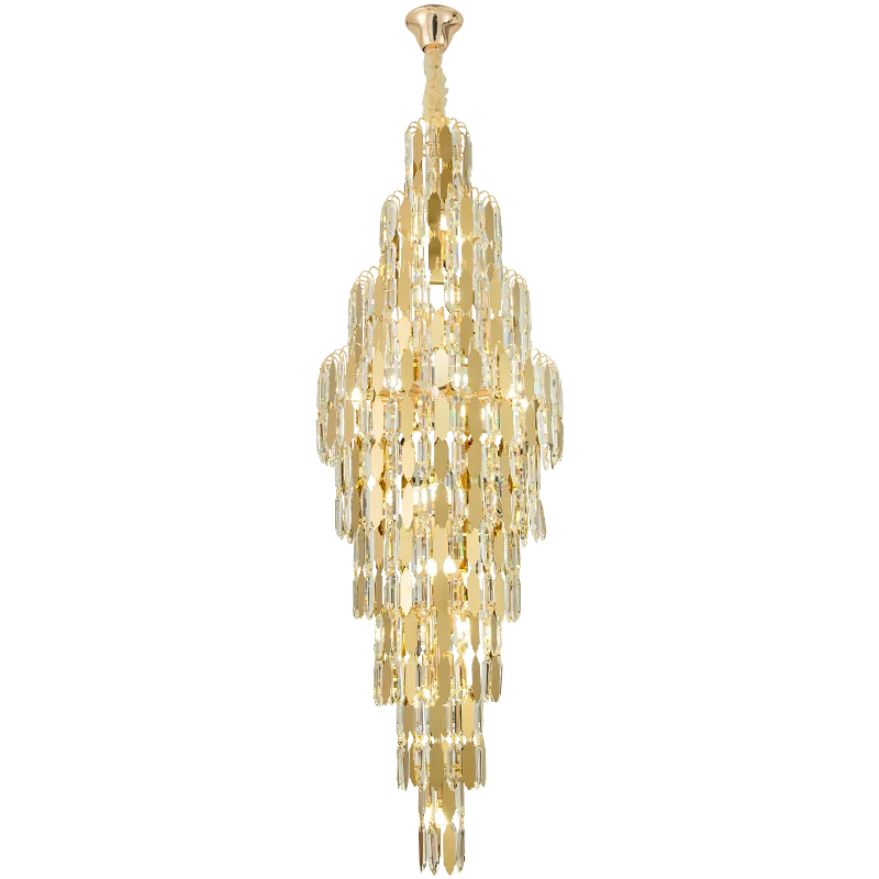 Afralia™ Modern Duplex Rotating Staircase Crystal Chandelier - Elegant Villa Hall Lighting