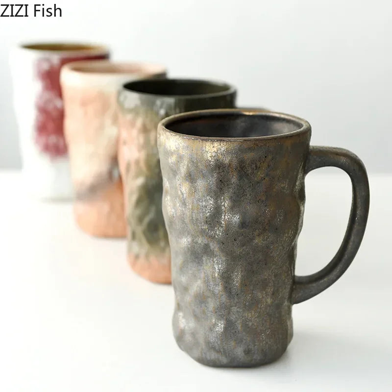 Afralia™ Ceramic Coloured Mug Set 620ml - Tea Cup, Coffee Mug, Milk Cup