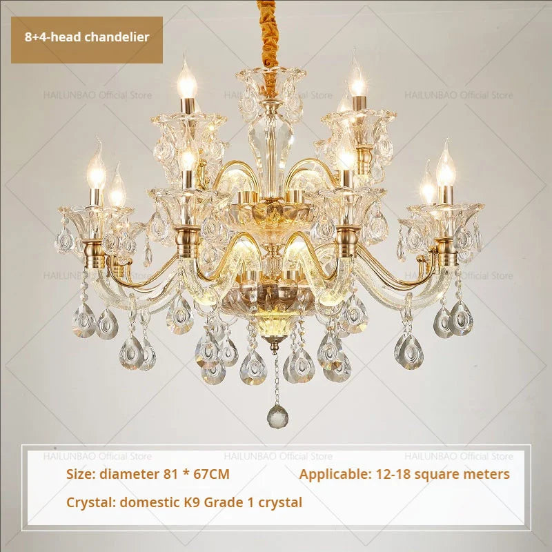 Afralia™ European Crystal Chandelier: Simple Fashion for Living, Dining, Bedroom & Villa