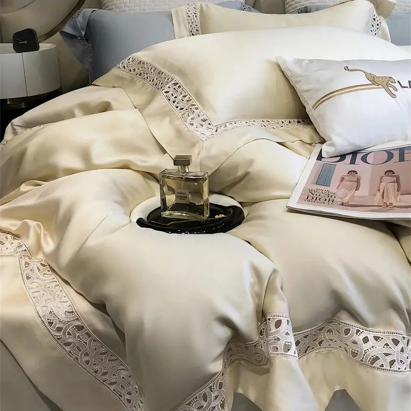 Afralia™ Eucalyptus Fiber Hollow Wide Edge Bedding Set - Soft, Silky, & Breathable