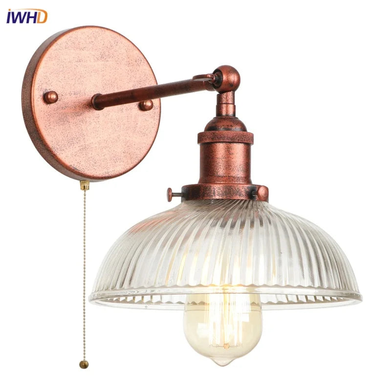 Afralia™ Vintage LED Wall Light with Pull Chain Switch for Bathroom Mirrors & Dining Room